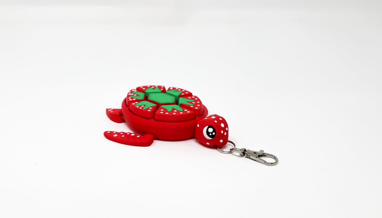 Fruity Turtle Keychain with Clicker – 3D Printed Fidget Toy for Stress Relief & All-Age Fun!