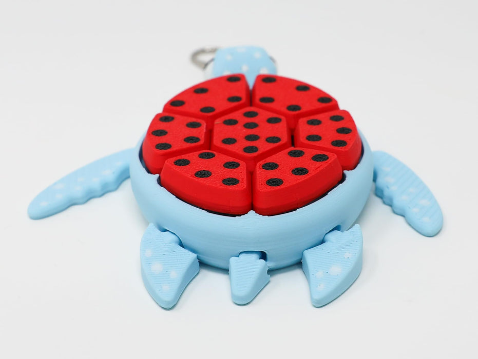 Fruit Turtle Fidget Clicker Keychain 3D Printed - Sensory Stress Relief Toy for Autism, ADHD, Anxiety, and Fidgeting (Kiwi Turtle)