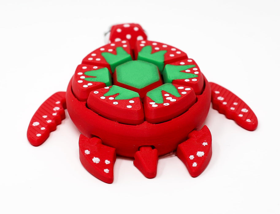 Fruit Turtle Fidget Clicker Keychain 3D Printed - Sensory Stress Relief Toy for Autism, ADHD, Anxiety, and Fidgeting (Kiwi Turtle)