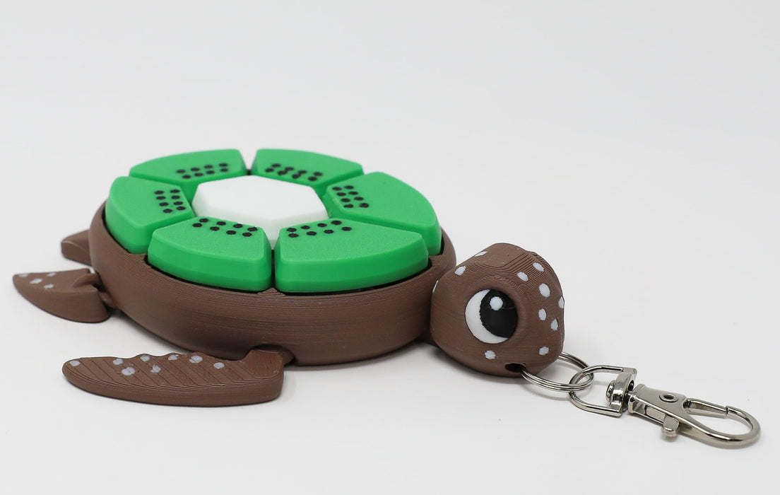 Fruit Turtle Fidget Clicker Keychain 3D Printed - Sensory Stress Relief Toy for Autism, ADHD, Anxiety, and Fidgeting (Kiwi Turtle)