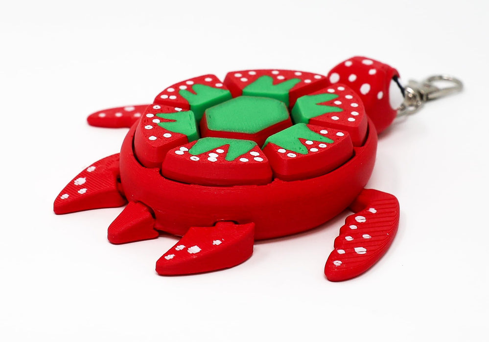 Fruit Turtle Fidget Clicker Keychain 3D Printed - Sensory Stress Relief Toy for Autism, ADHD, Anxiety, and Fidgeting (Kiwi Turtle)