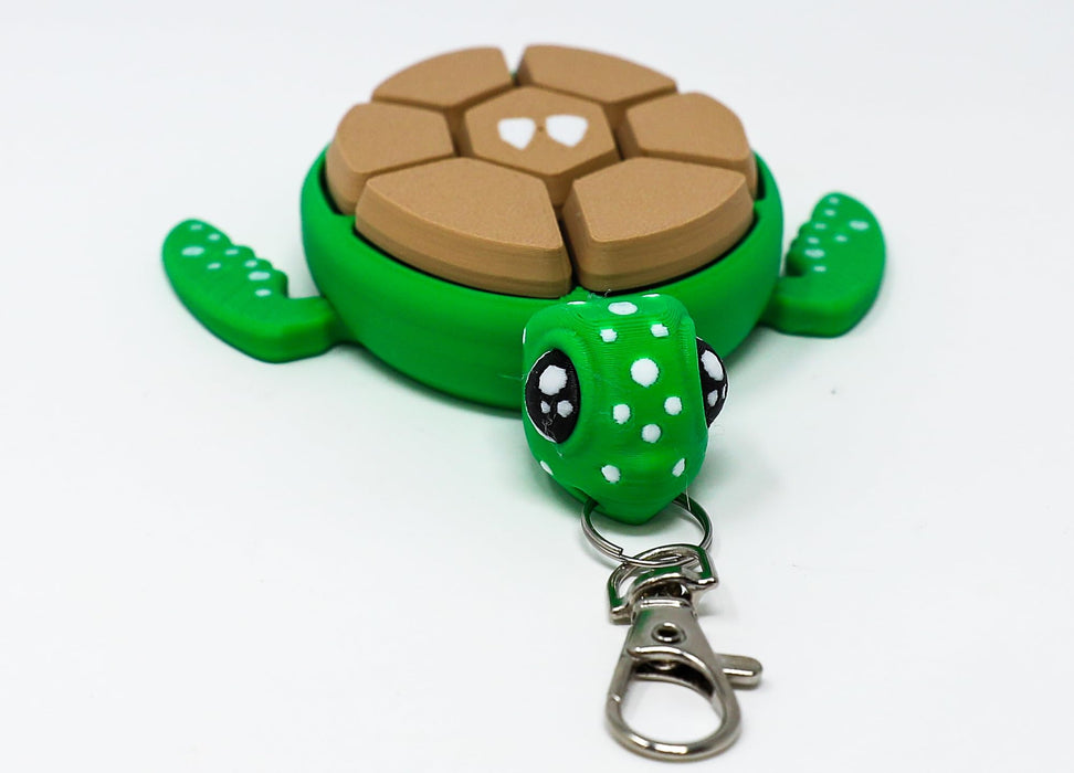 Fruit Turtle Fidget Clicker Keychain 3D Printed - Sensory Stress Relief Toy for Autism, ADHD, Anxiety, and Fidgeting (Kiwi Turtle)