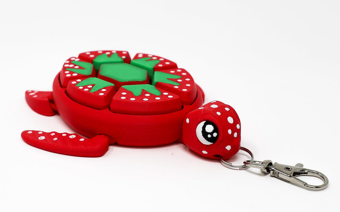 Fruit Turtle Fidget Clicker Keychain 3D Printed - Sensory Stress Relief Toy for Autism, ADHD, Anxiety, and Fidgeting (Kiwi Turtle)