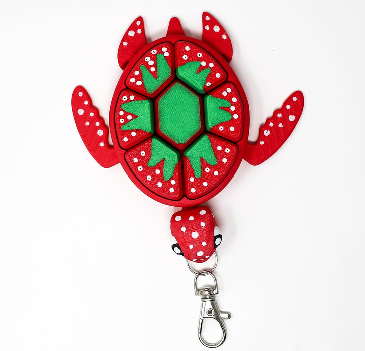 Fruit Turtle Fidget Clicker Keychain 3D Printed - Sensory Stress Relief Toy for Autism, ADHD, Anxiety, and Fidgeting (Kiwi Turtle)